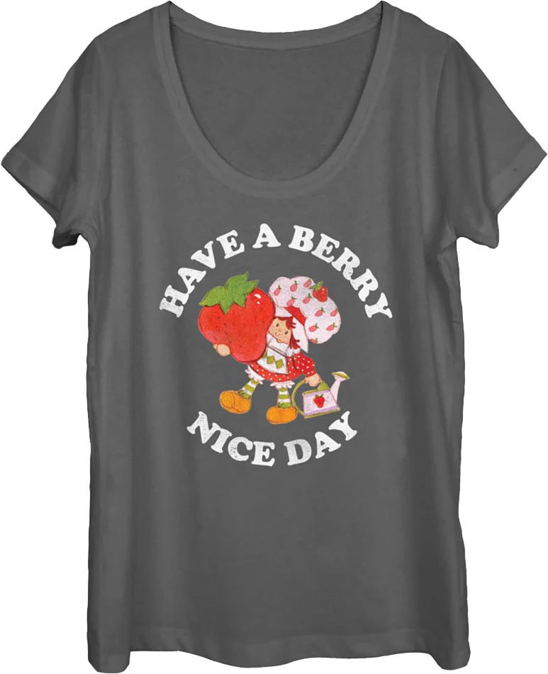 Ladies Have A Berry Nice Day Strawberry Shortcake Scoopneck Shirt
