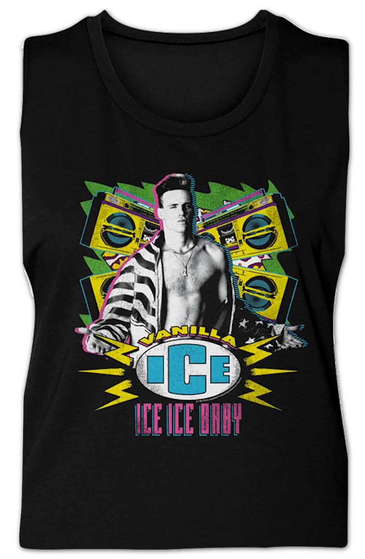 Ladies Ice Ice Baby Stereos Vanilla Ice Muscle Tank Top - Image 2
