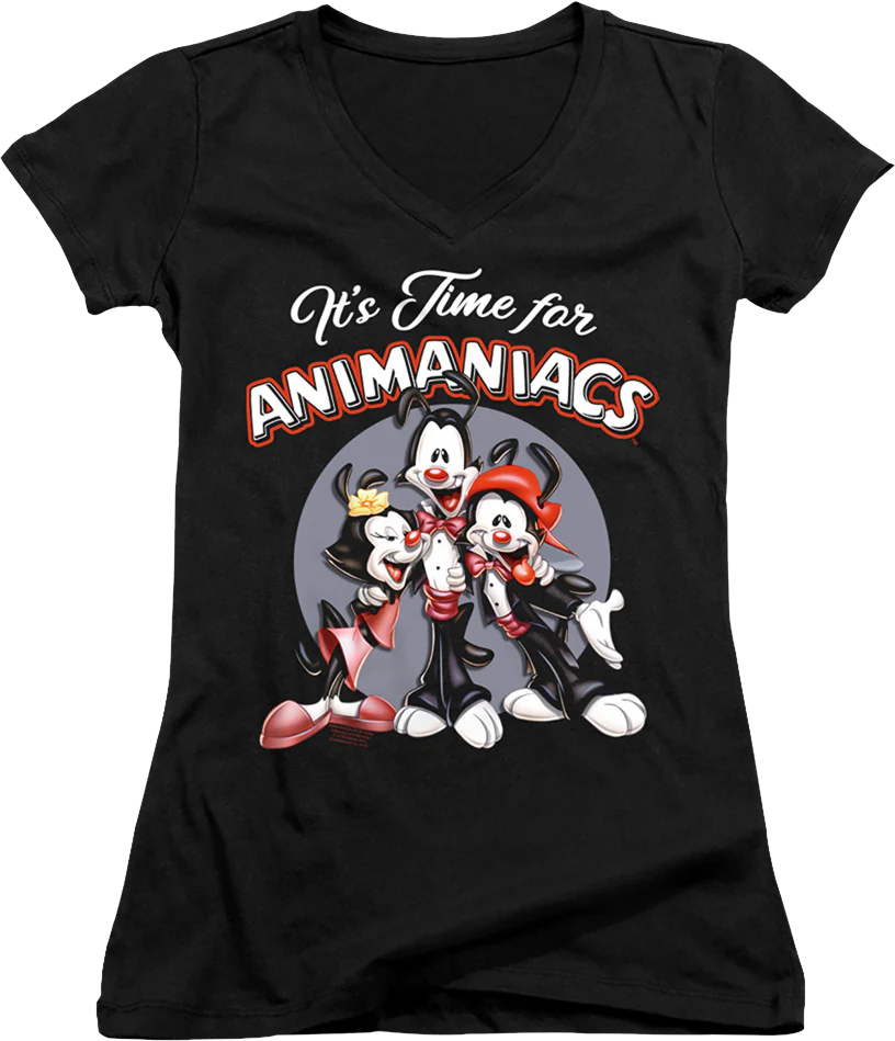 Ladies It's Time For Animaniacs V-Neck Shirt