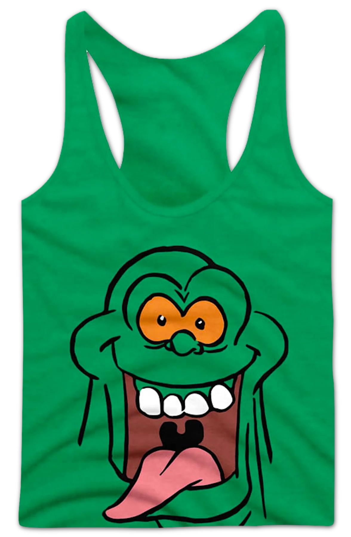 Ladies Slimer's Face Real Ghostbusters Racerback Tank Top - Image 2