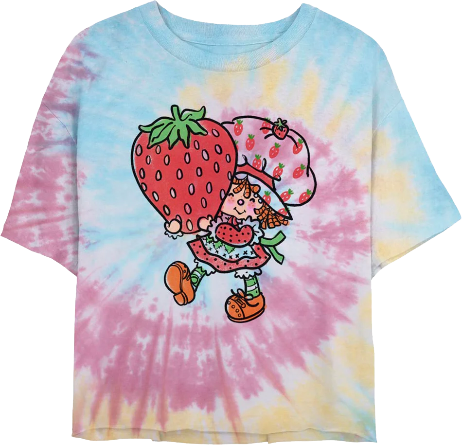 Ladies Tie Dye Strawberry Shortcake Crop Top