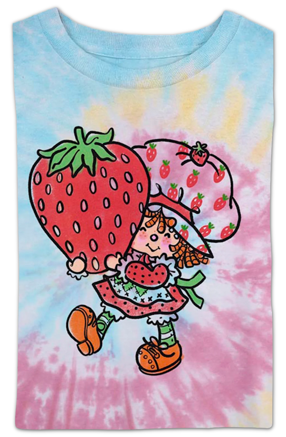 Ladies Tie Dye Strawberry Shortcake Crop Top - Image 2