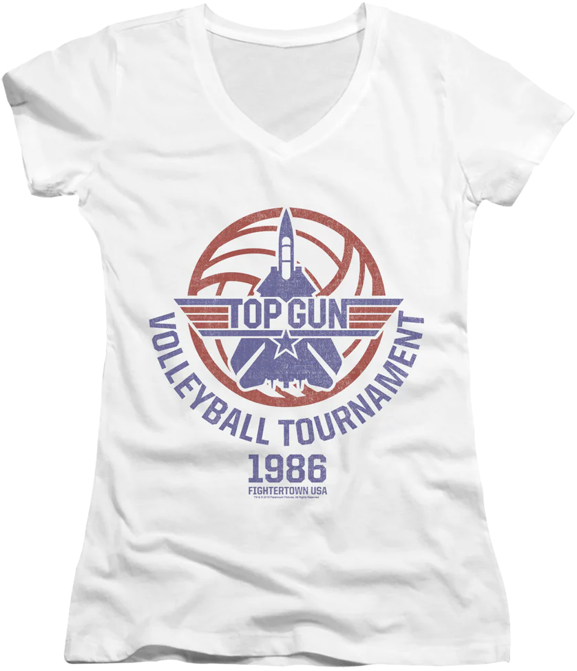 Ladies Volleyball Tournament Top Gun V-Neck Shirt