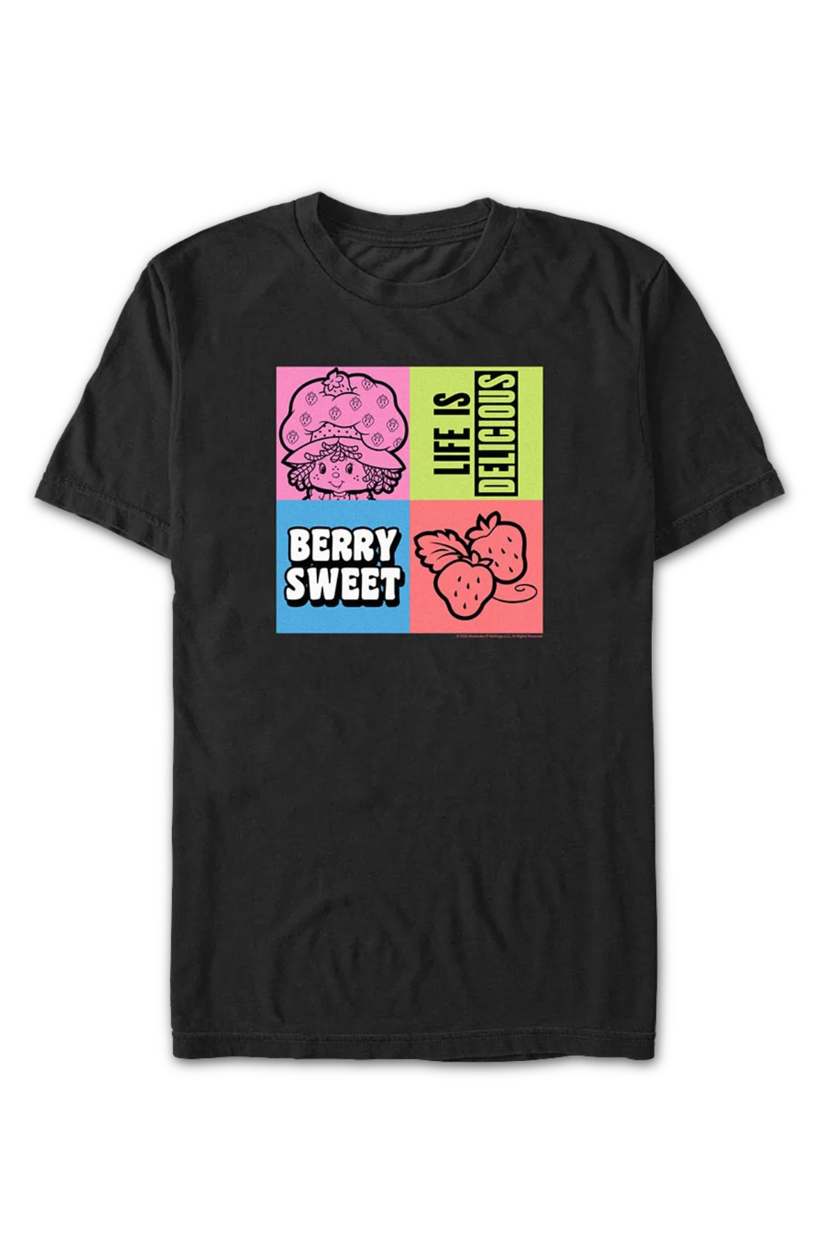 Life Is Delicious Squares Strawberry Shortcake T-Shirt - Image 2