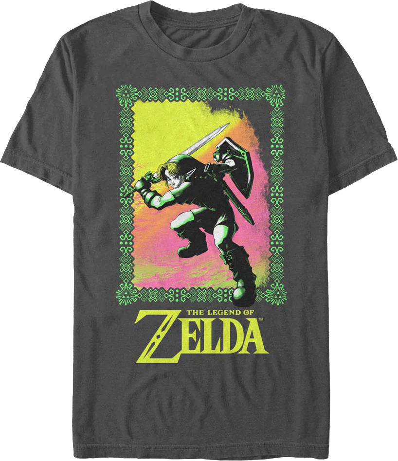Link Hylian Action Pose Legend of Zelda Nintendo T-Shirt