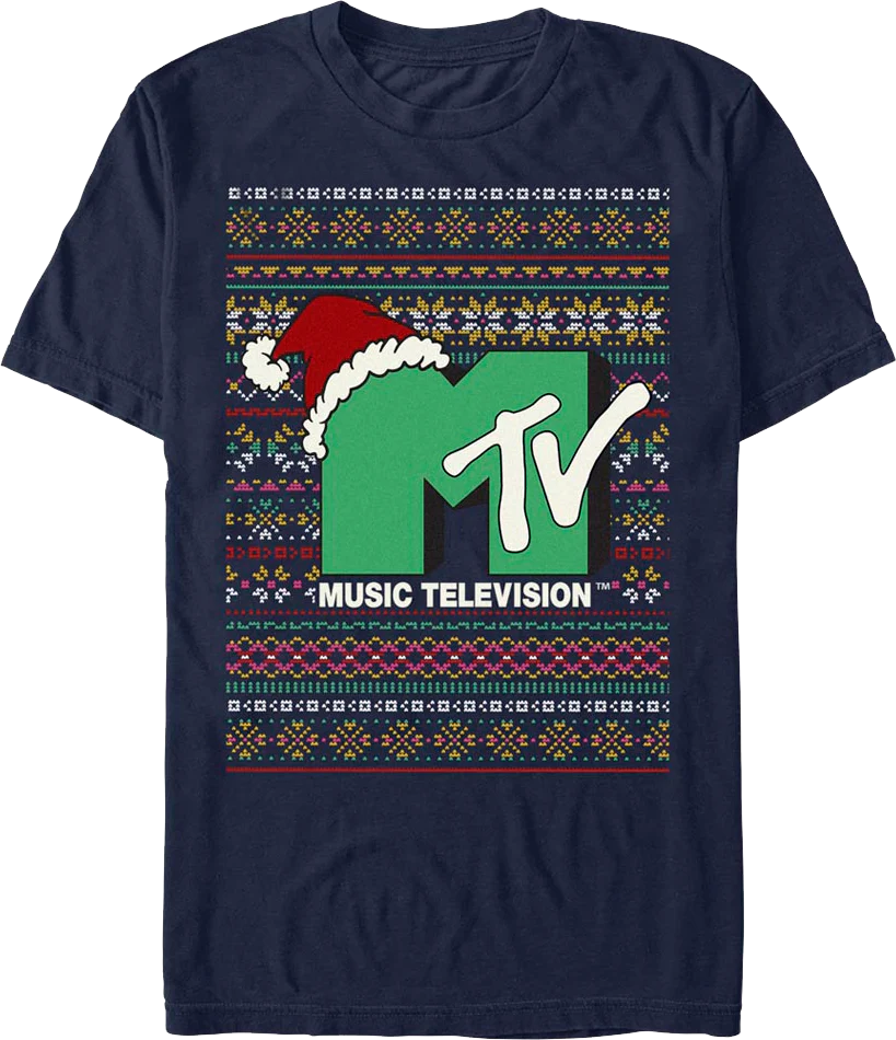 Logo Faux Ugly Christmas Sweater MTV T-Shirt