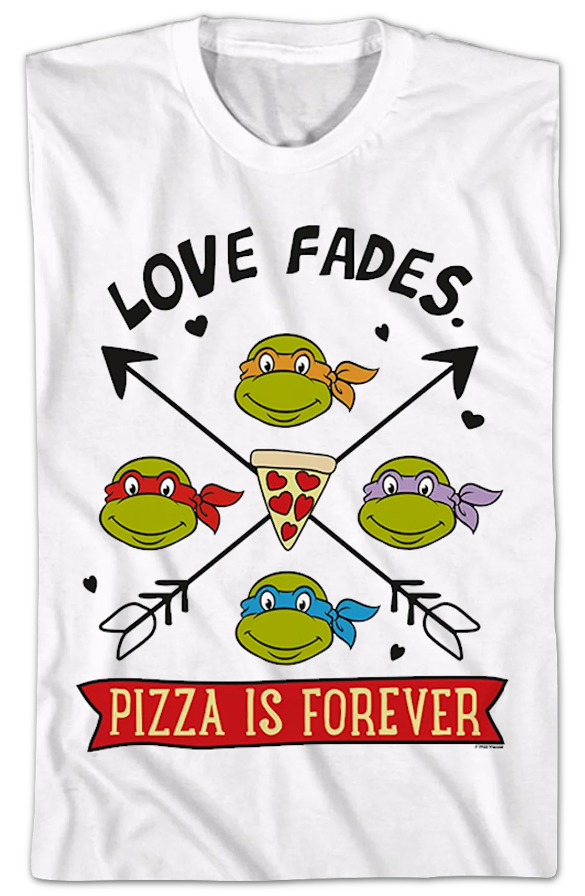 Love Fades Pizza Is Forever Teenage Mutant Ninja Turtles T-Shirt - Image 2