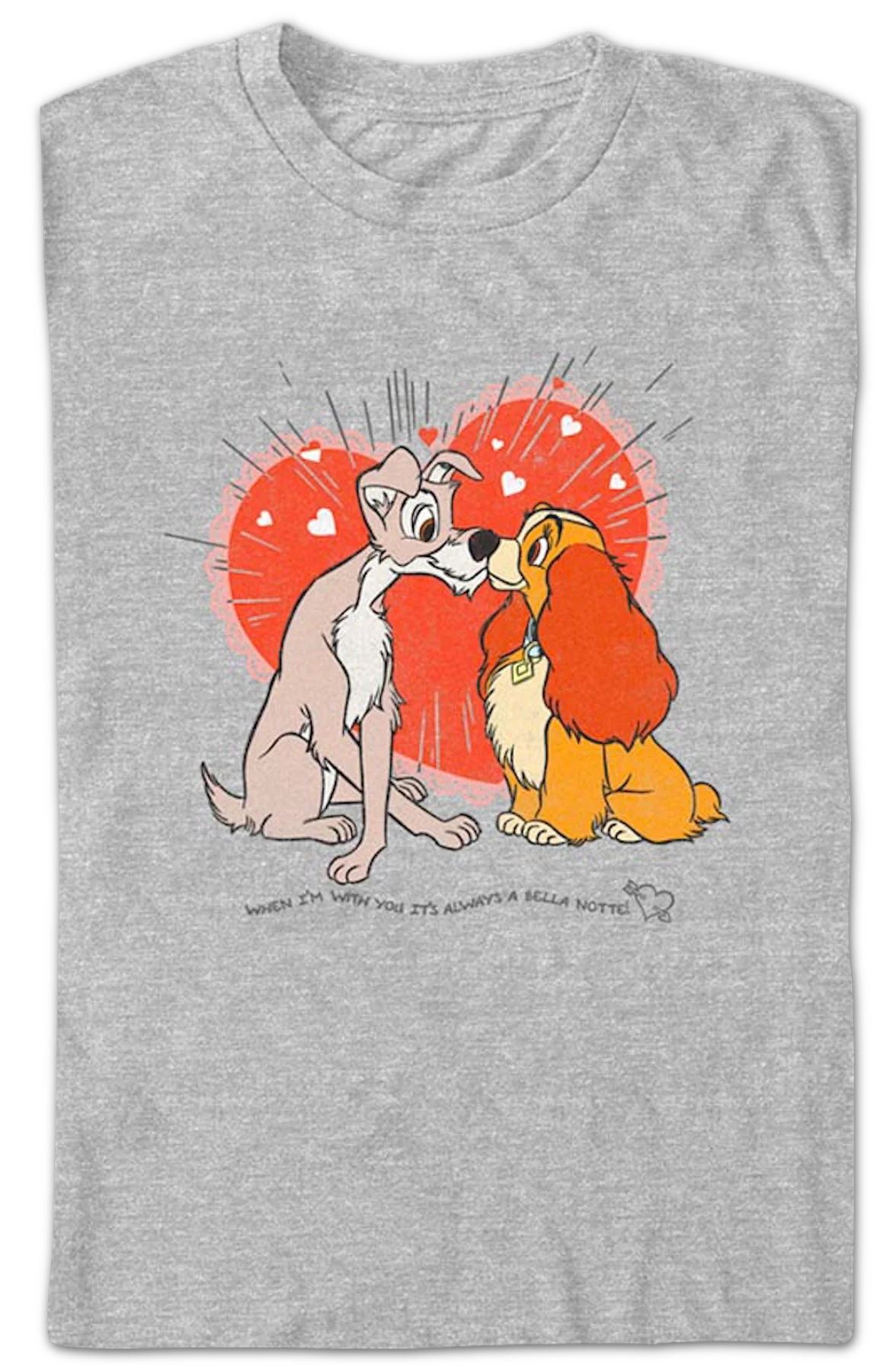 Love Story Lady And The Tramp Disney T-Shirt - Image 2