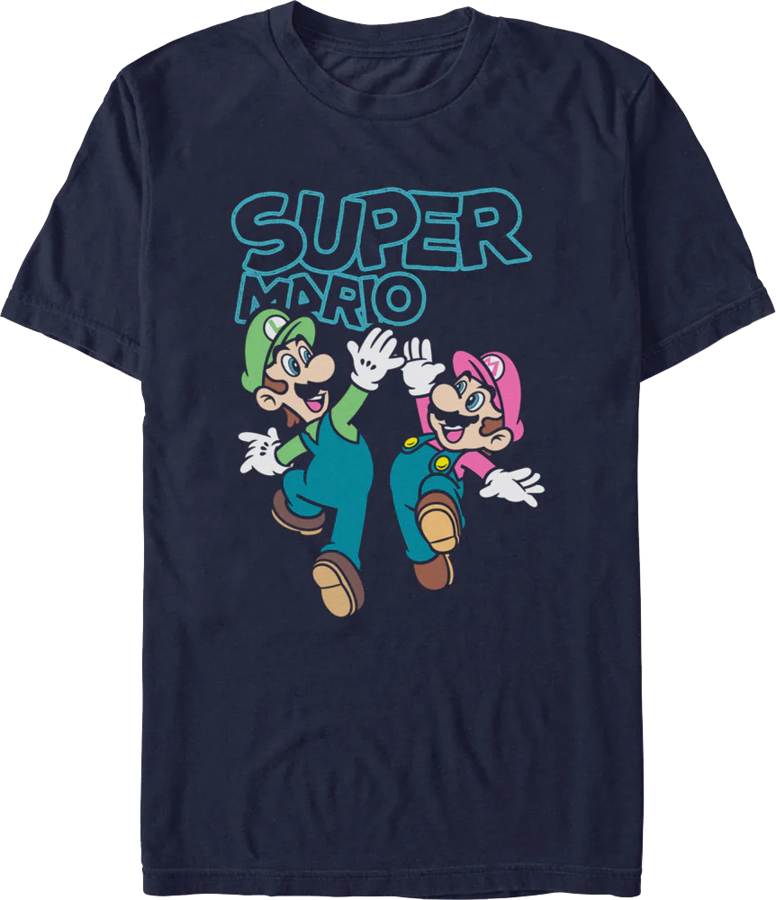 Luigi & Mario High Five Super Mario Bros. T-Shirt