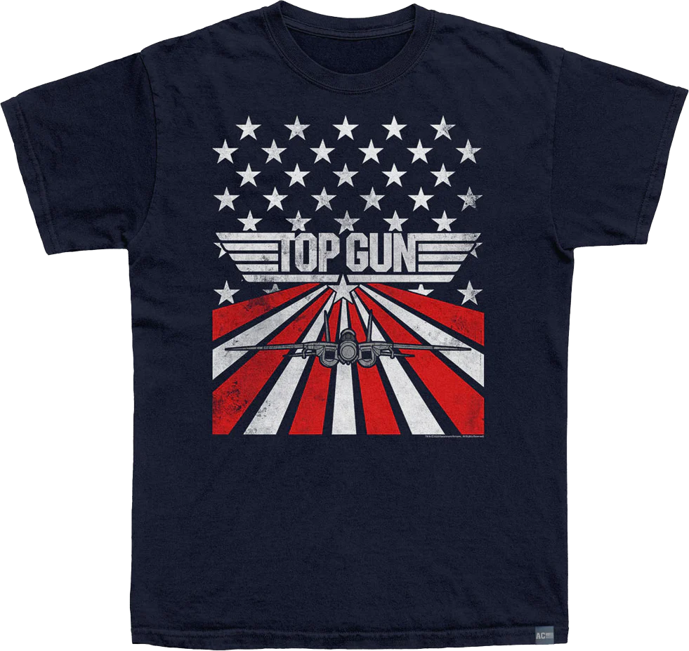 Made In USA Stars and Stripes Top Gun T-Shirt