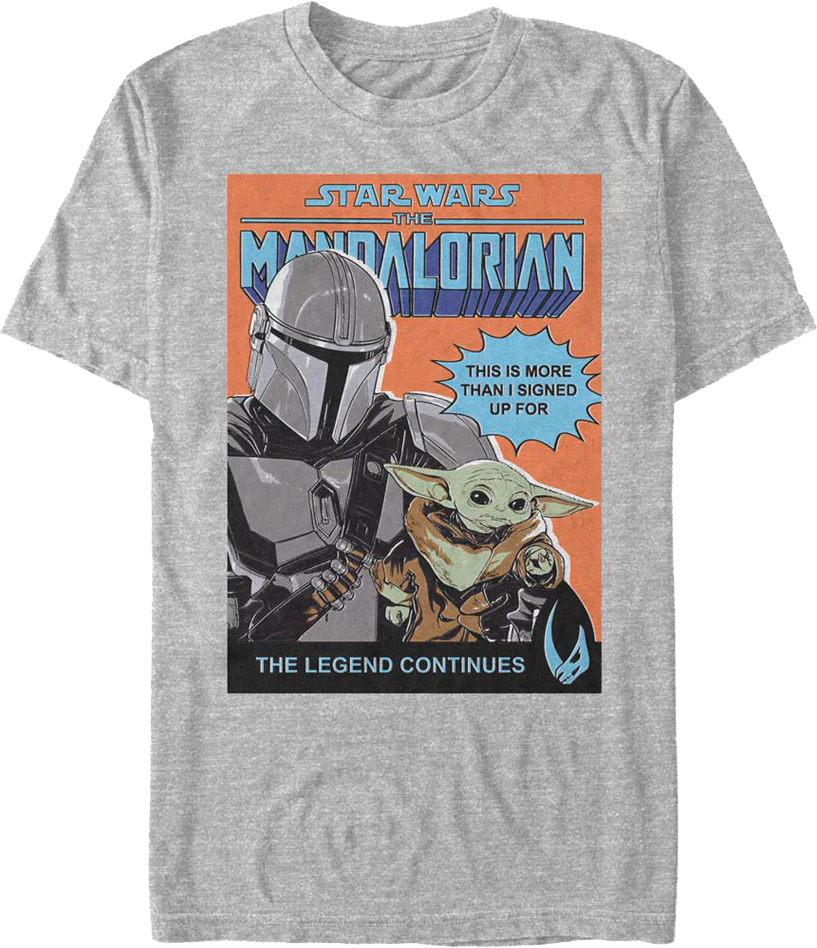 Mandalorian The Legend Continues Comic Book Cover Star Wars T-Shirt