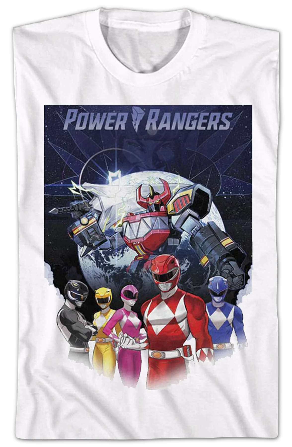 Megazord Poster Mighty Morphin Power Rangers T-Shirt - Image 2