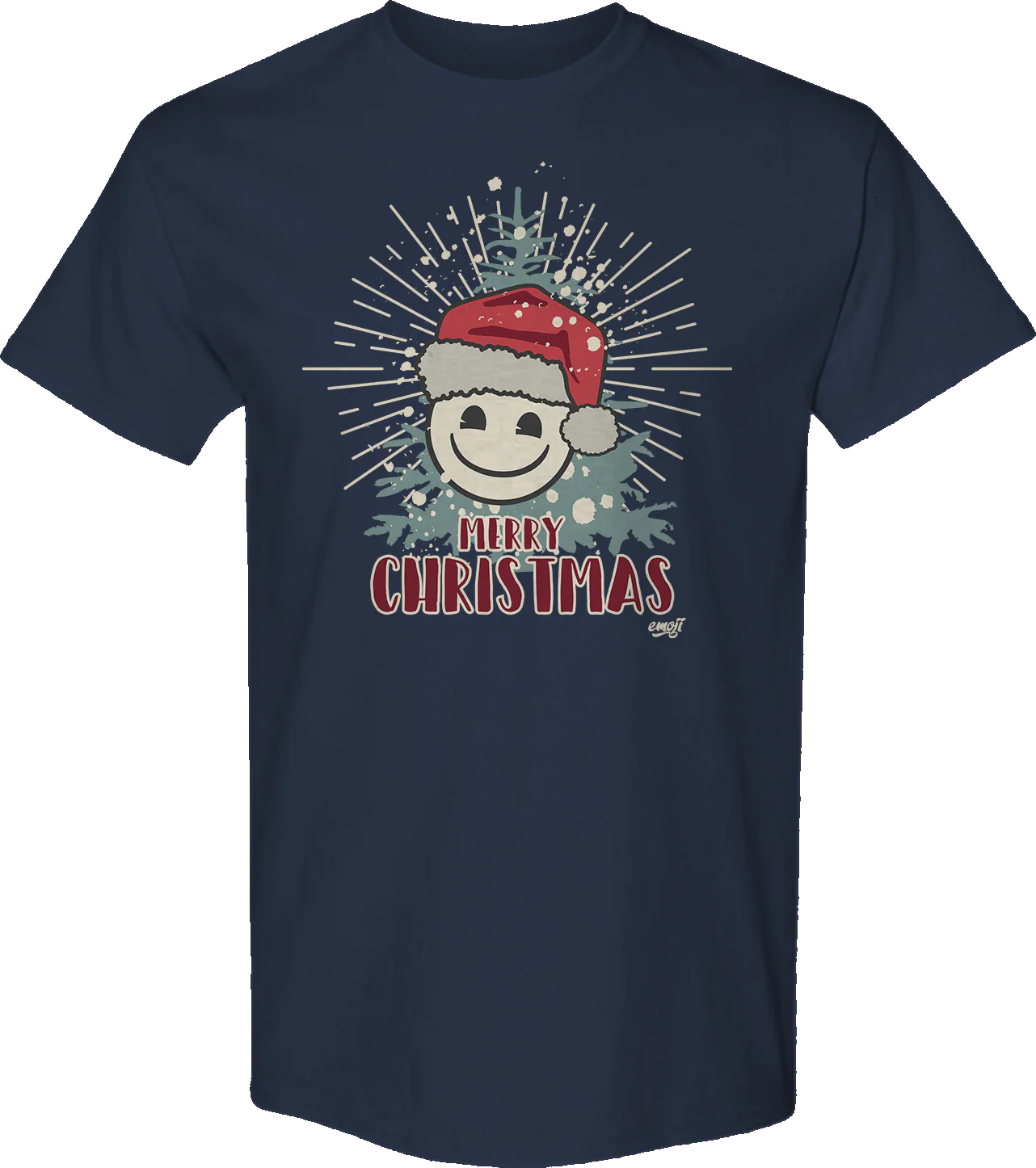 Merry Christmas Smiley Face Emoji T-Shirt