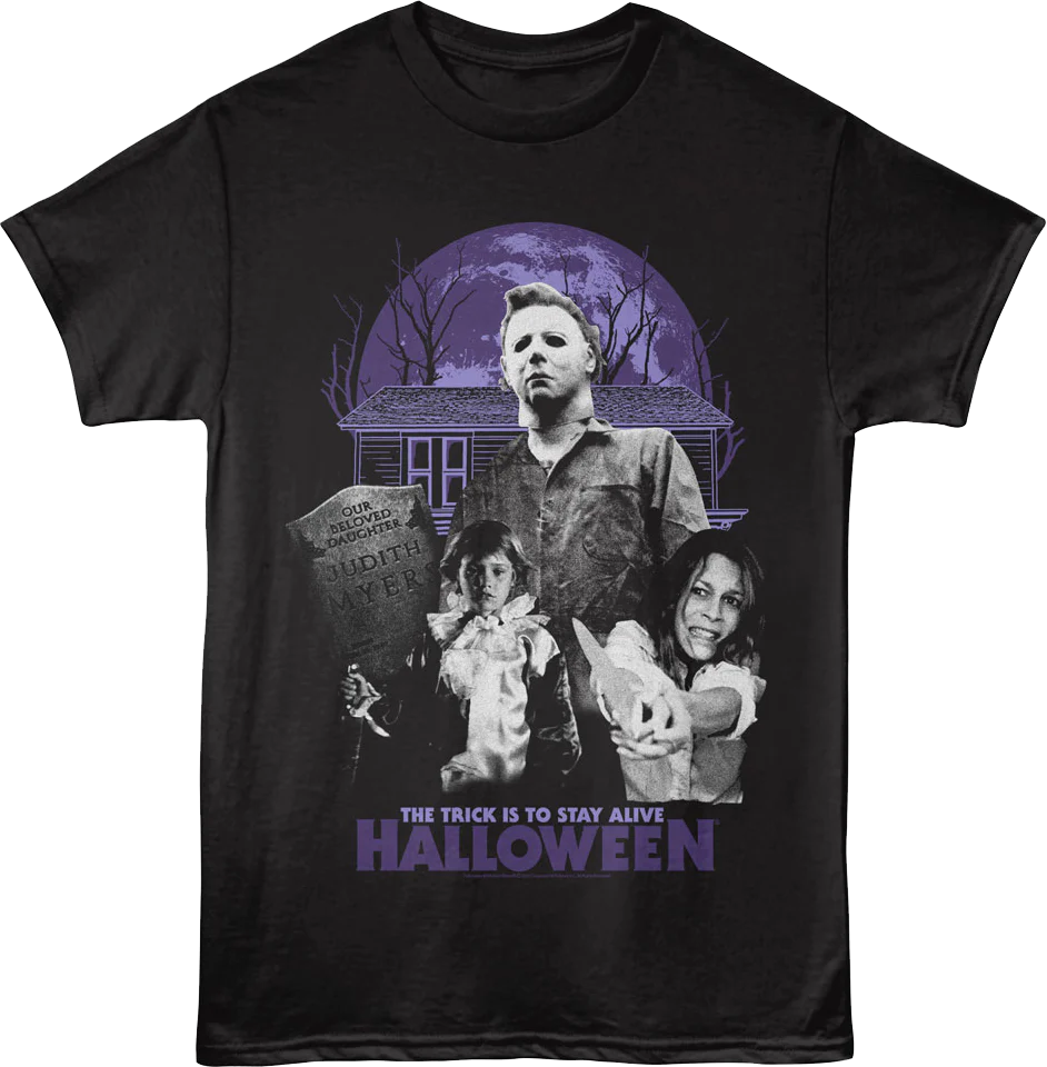 Michael & Laurie The Trick Is To Stay Alive Halloween T-Shirt