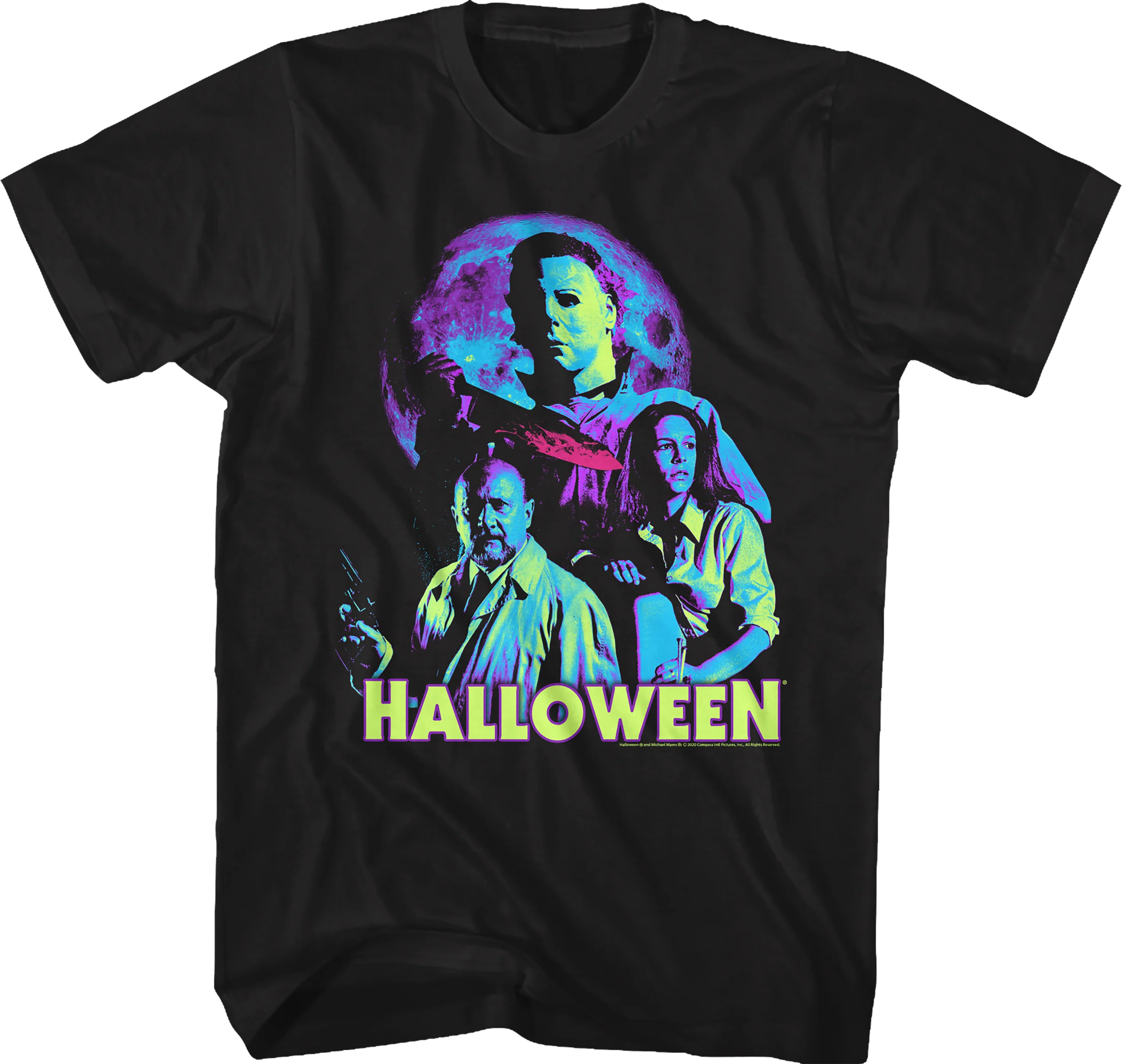 Neon Full Moon Halloween T-Shirt