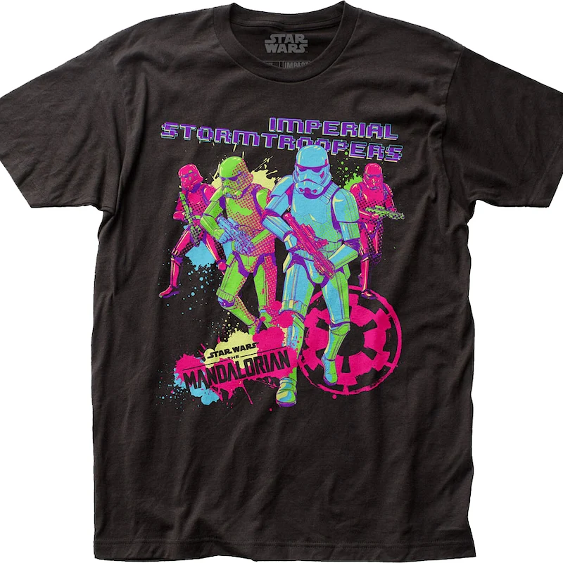 Neon Imperial Stormtroopers Poster The Mandalorian Star Wars T-Shirt