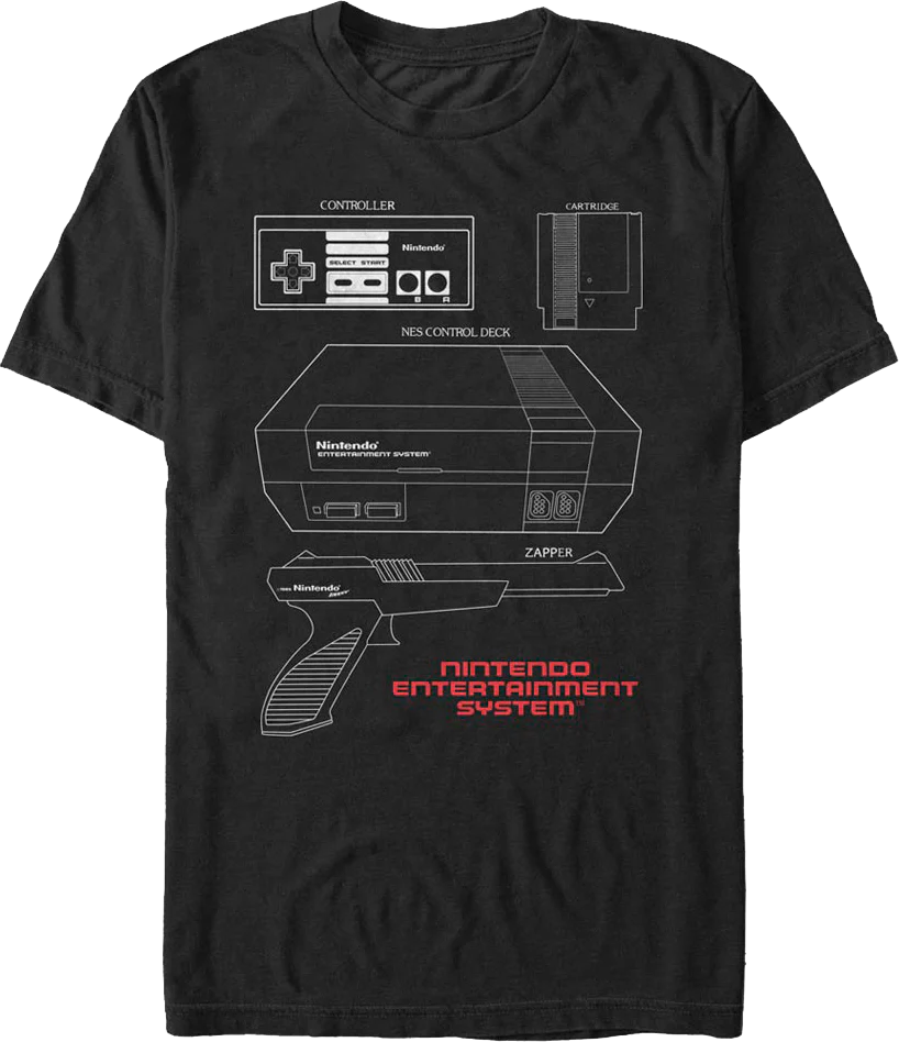 NES Schematic Nintendo T-Shirt