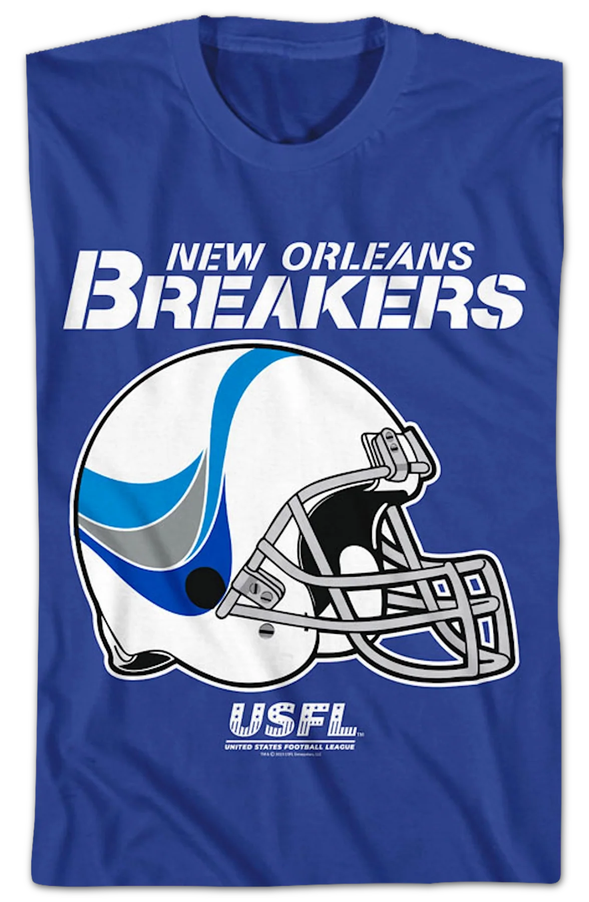 New Orleans Breakers Logo & Helmet USFL T-Shirt - Image 2