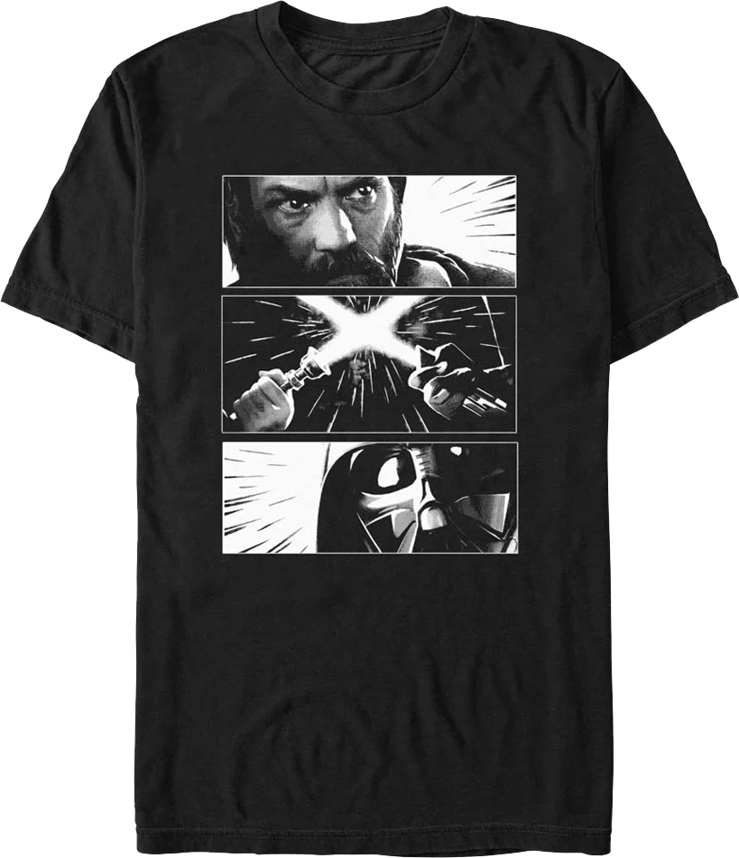Obi-Wan Kenobi and Darth Vader Panels Star Wars T-Shirt