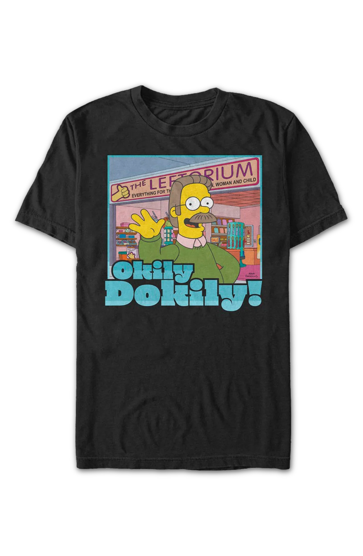 Okily Dokily Leftorium Simpsons T-Shirt - Image 2