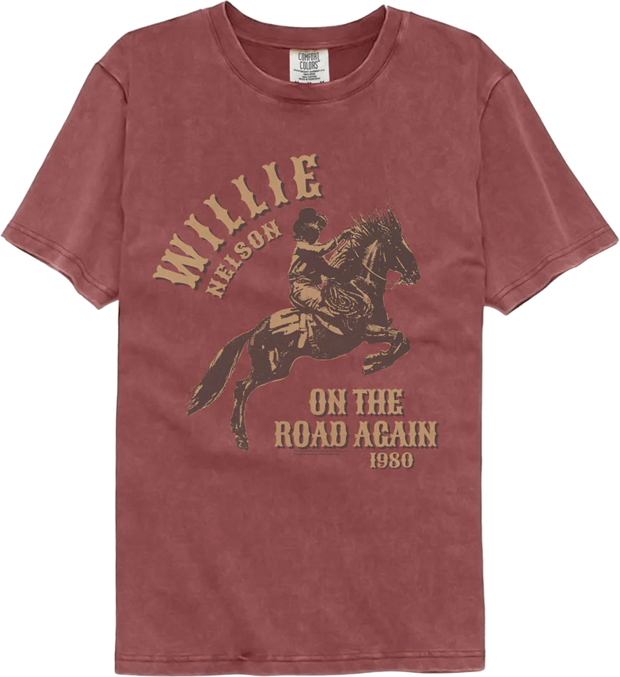 On The Road Again Willie Nelson Comfort Colors Brand T-Shirt