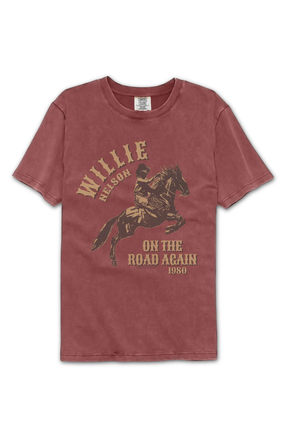 On The Road Again Willie Nelson Comfort Colors Brand T-Shirt - Image 2