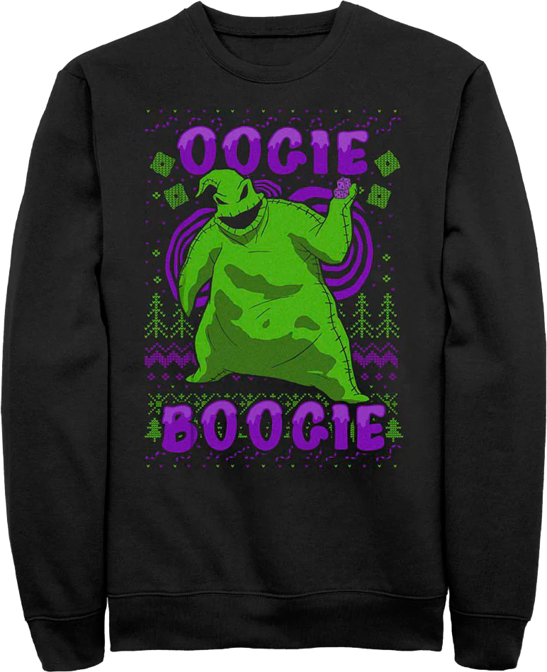 Oogie Boogie Faux Ugly Sweater Nightmare Before Christmas Sweatshirt