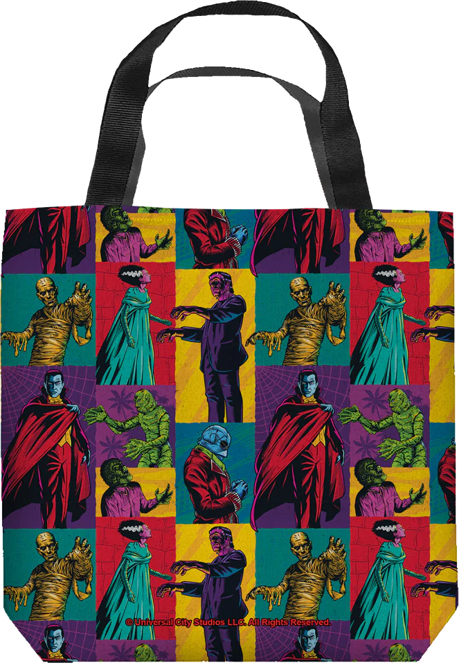 Pop Art Universal Monsters 18 x 18 Trick or Treat Tote Bag