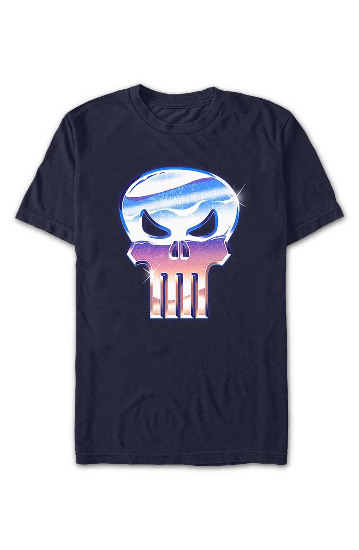 Punisher Faux Chrome Logo Marvel Comics T-Shirt - Image 2