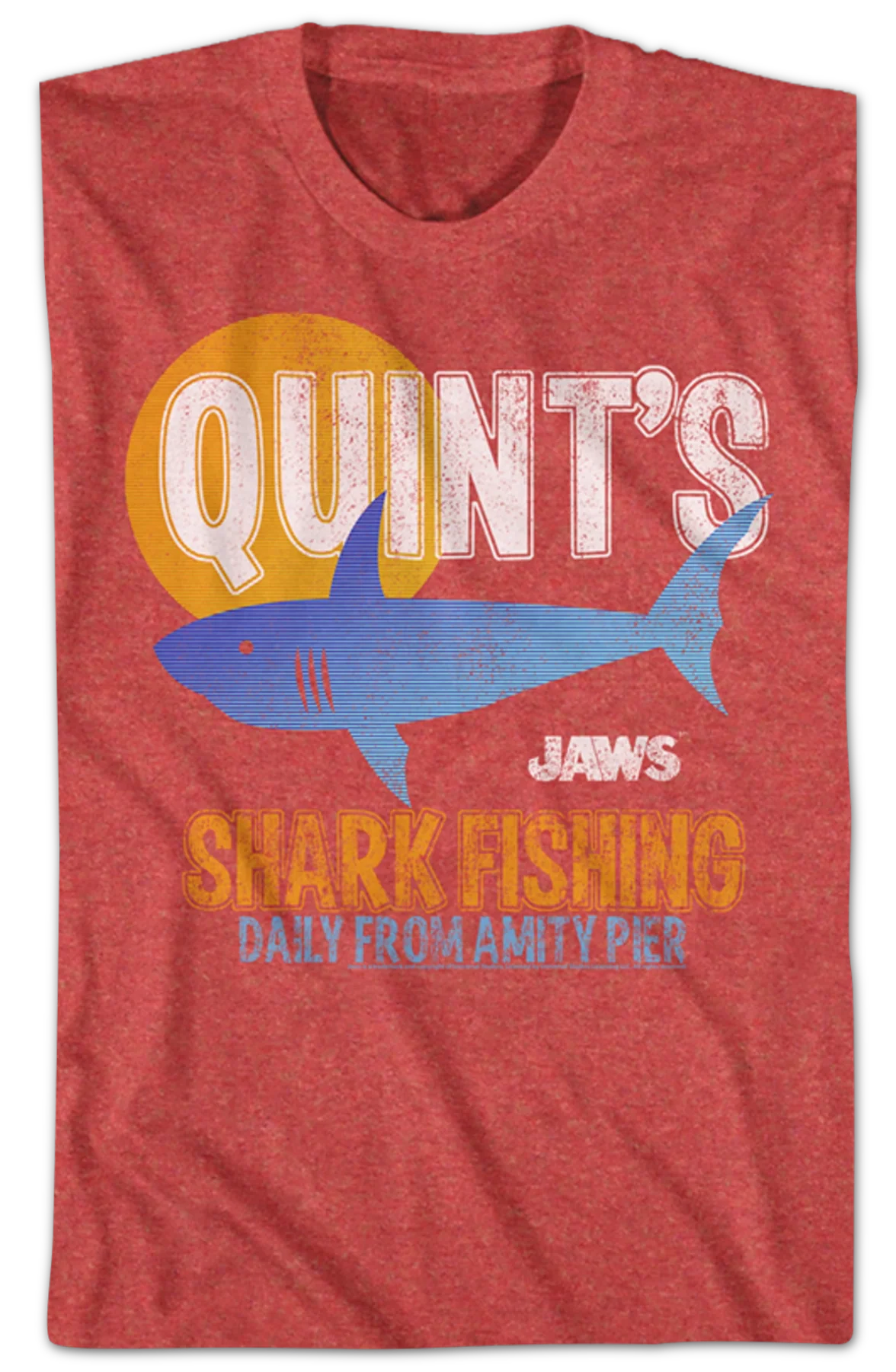 Quint's Shark Fishing Daily From Amity Pier Jaws T-Shirt - Image 2