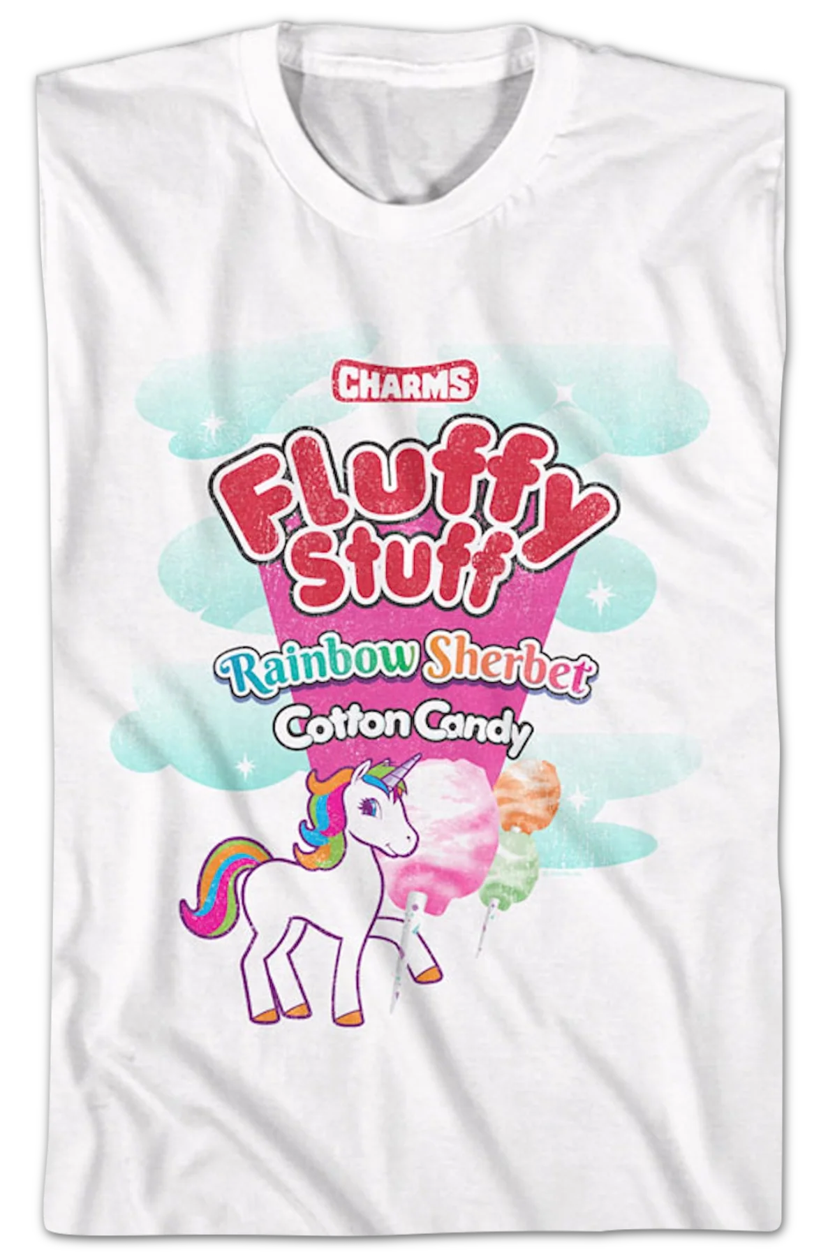 Rainbow Sherbet Cotton Candy Fluffy Stuff T-Shirt - Image 2