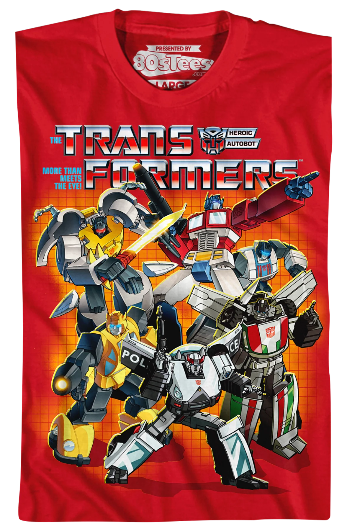 Red Autobots Collage Transformers T-Shirt - Image 2