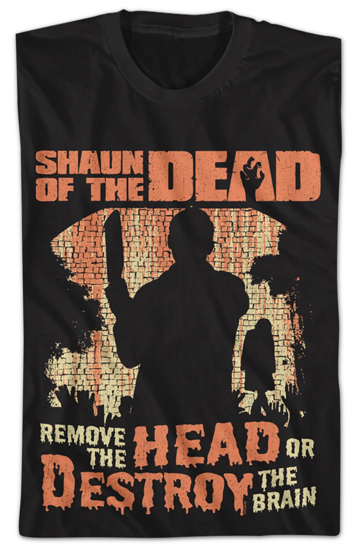 Remove The Head Or Destroy The Brain Shaun Of The Dead T-Shirt - Image 2