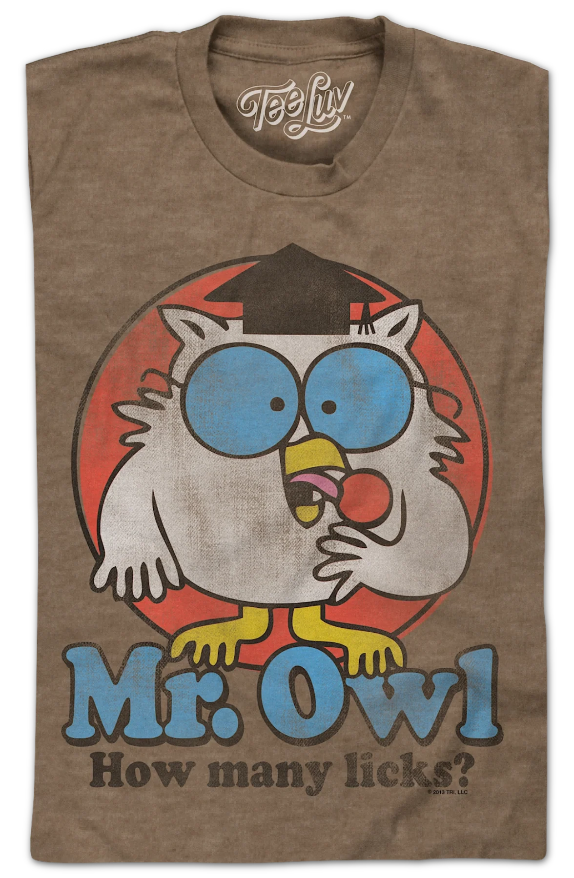 Retro Mr. Owl How Many Licks? Tootsie Pop T-Shirt - Image 2