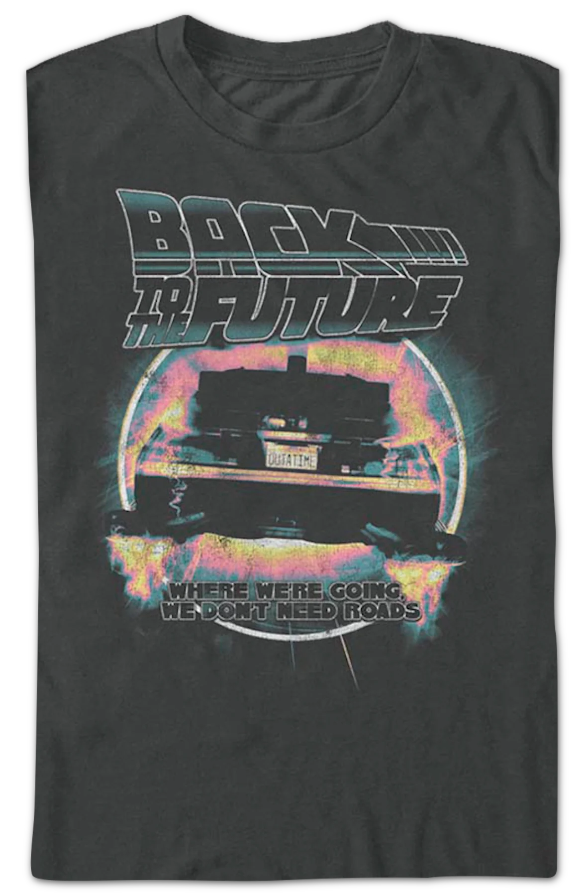 Retro We Don't Need Roads Back To The Future T-Shirt - Image 2