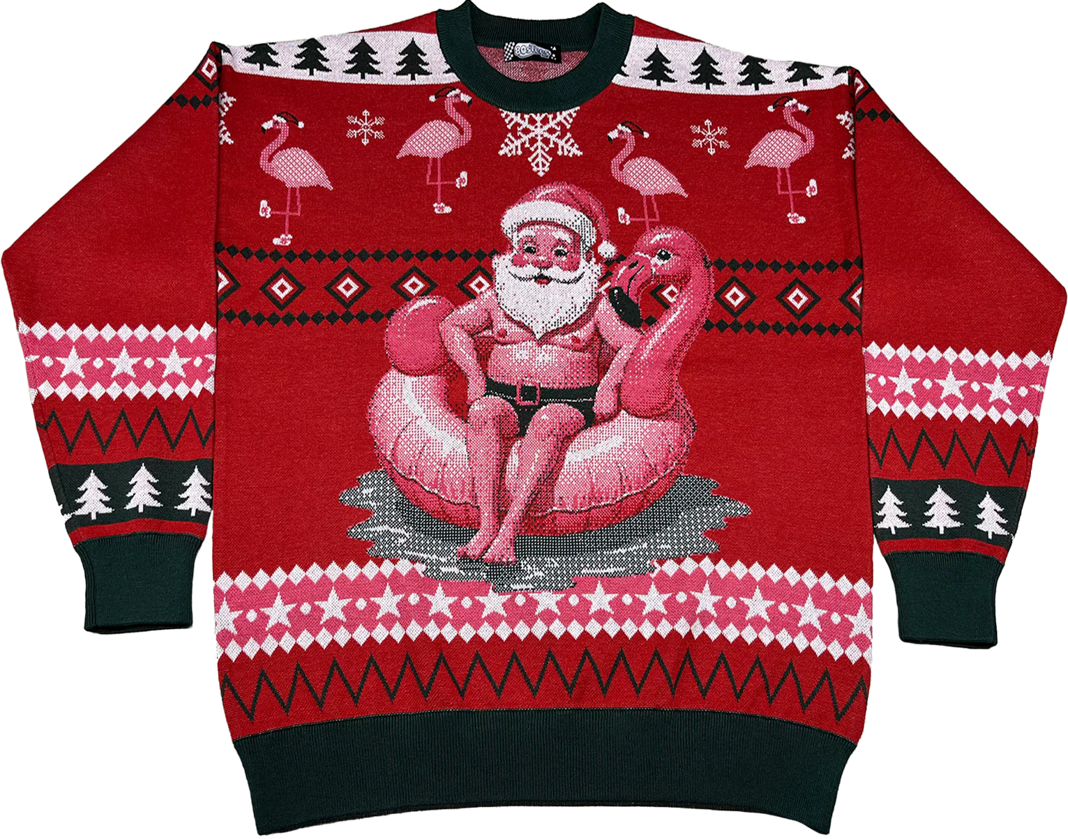 Santa Chilling In The Pool Knitted Christmas Sweater