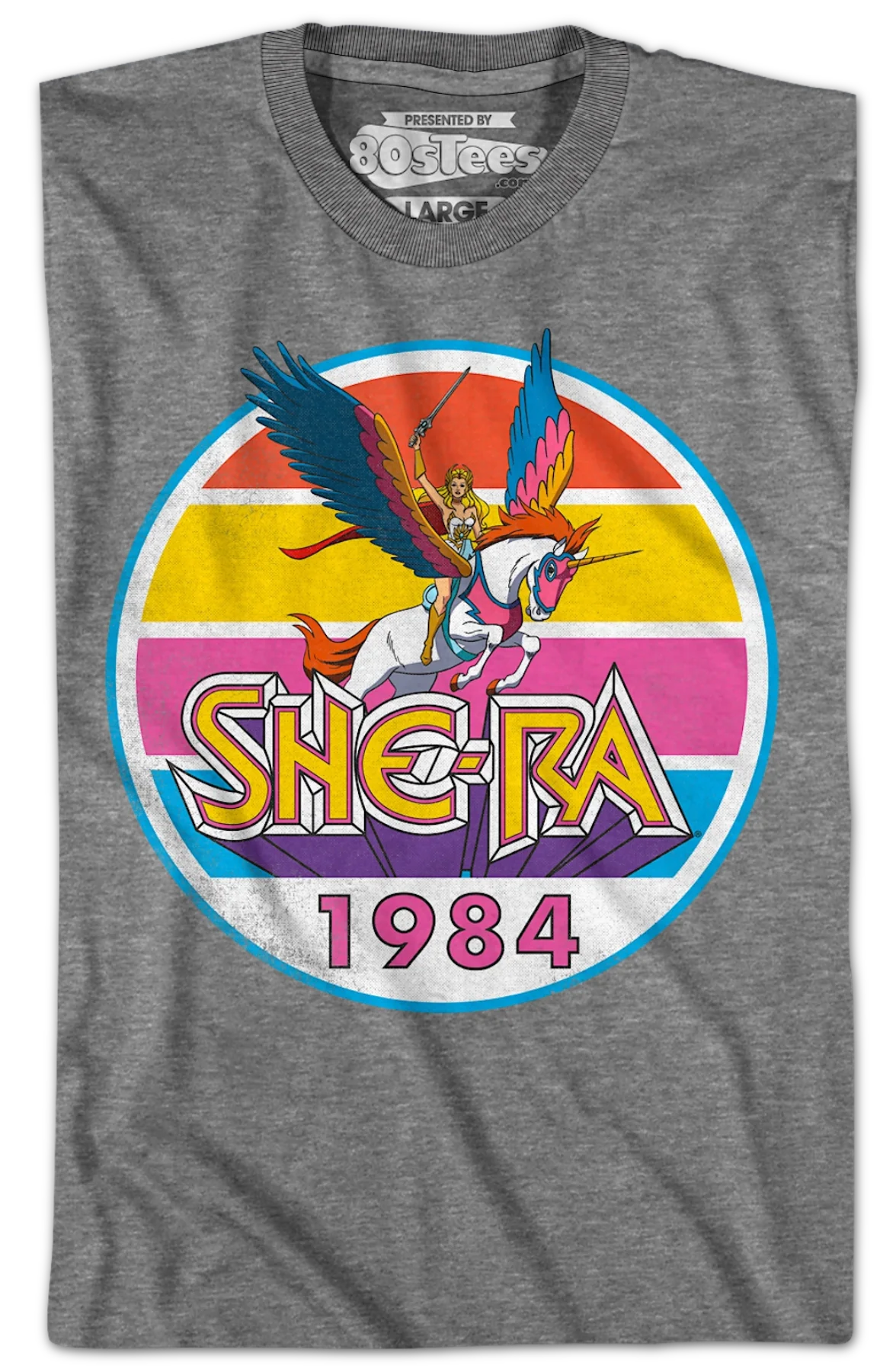 She-Ra Vintage 1984 Stripes Masters of the Universe T-Shirt - Image 2