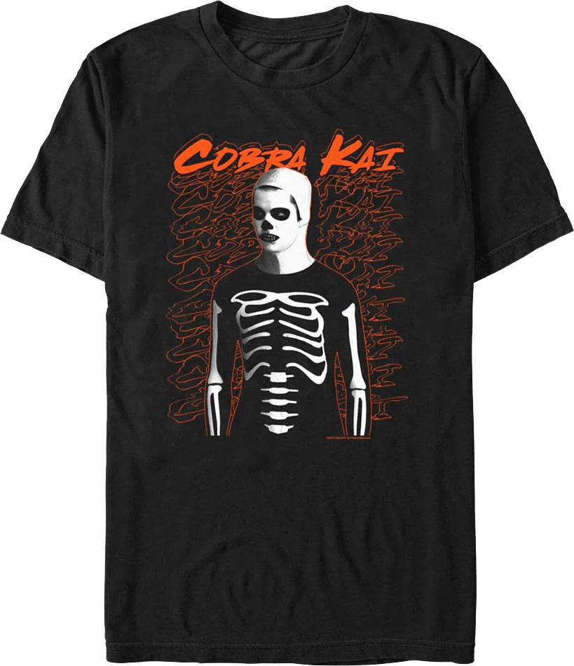 Skeleton Halloween Costume Cobra Kai T-Shirt - Image 2