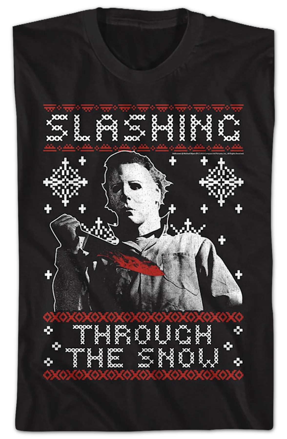 Slashing Through The Snow Halloween T-Shirt - Image 2