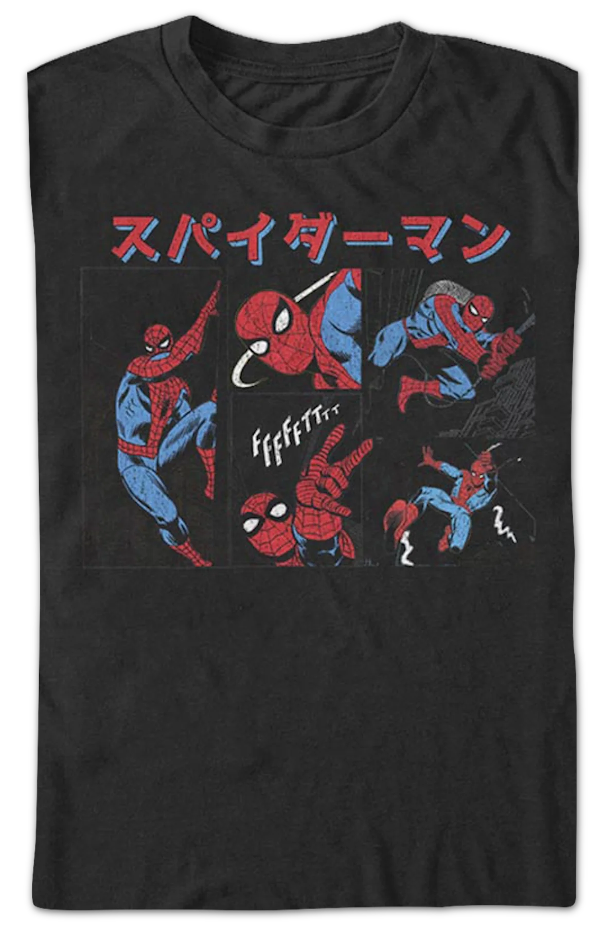 Spider-Man Japanese Collage Marvel Comics T-Shirt - Image 2