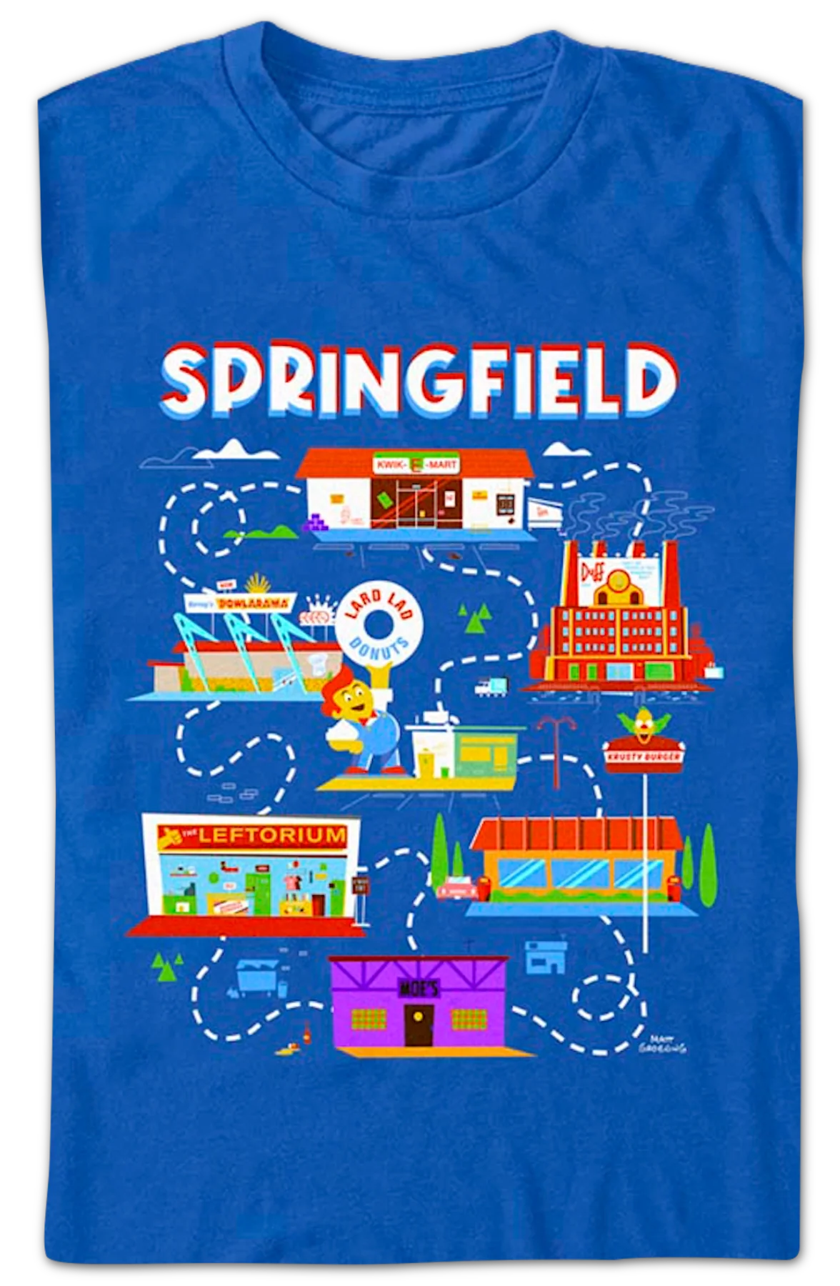 Springfield Map Simpsons T-Shirt - Image 2