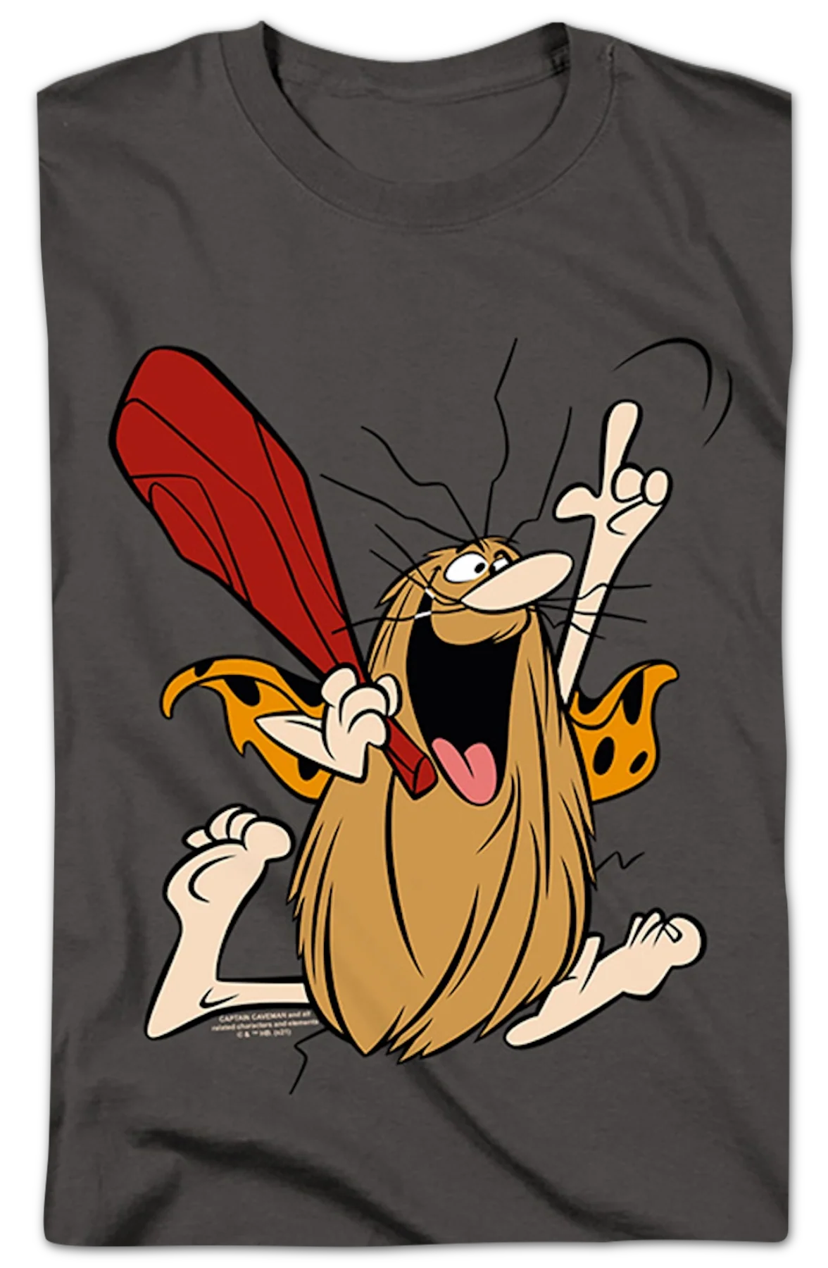 Superhero Pose Captain Caveman T-Shirt - Image 2