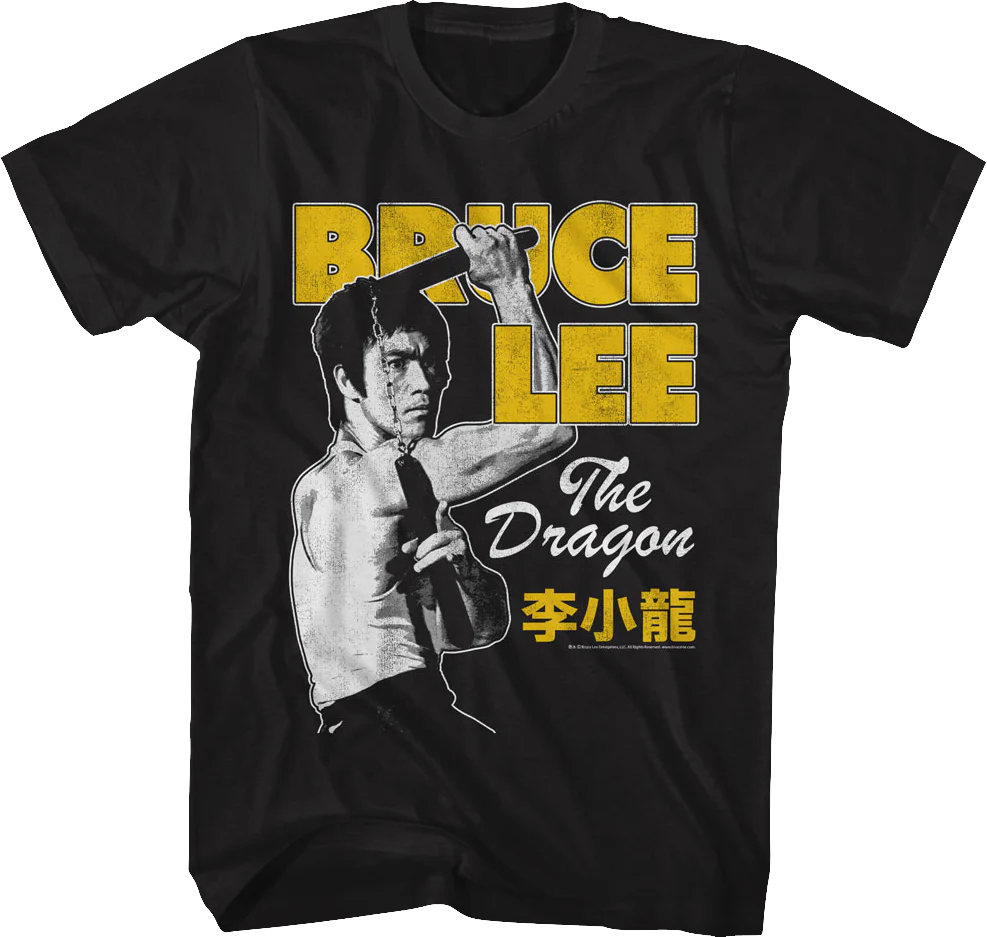 The Dragon Nunchucks Pose Bruce Lee T-Shirt