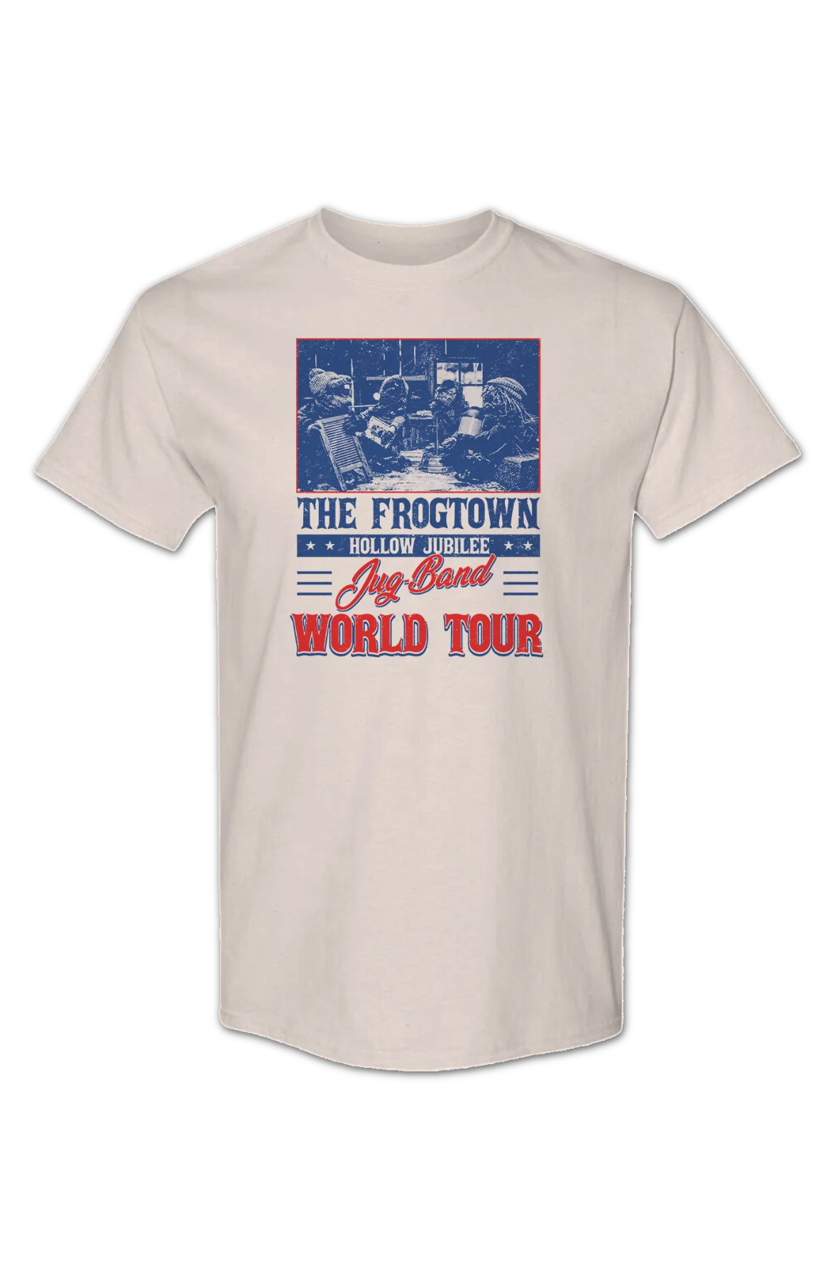 The Frogtown Hollow Jubilee Jug-Band World Tour Emmet Otter T-Shirt - Image 2
