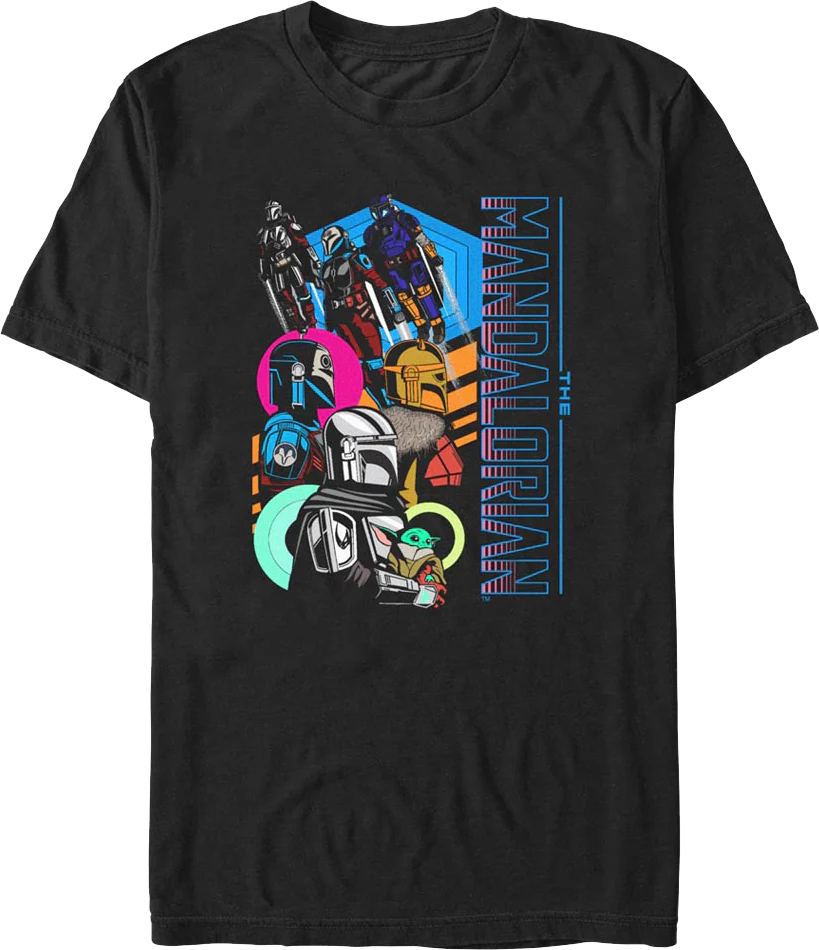 The Mandalorian Colorful Collage Star Wars T-Shirt
