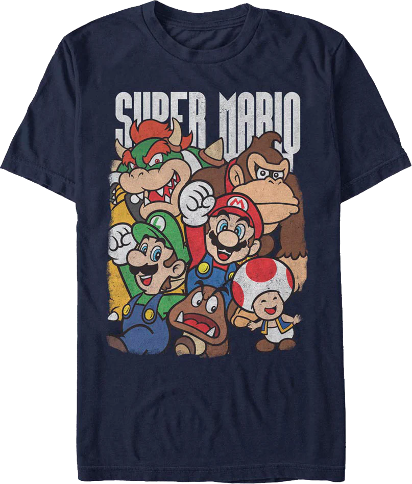 The Stars of Super Mario Bros. Nintendo T-Shirt