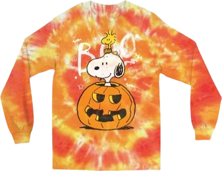 Tie Dye Snoopy & Woodstock Halloween Peanuts Long Sleeve Shirt