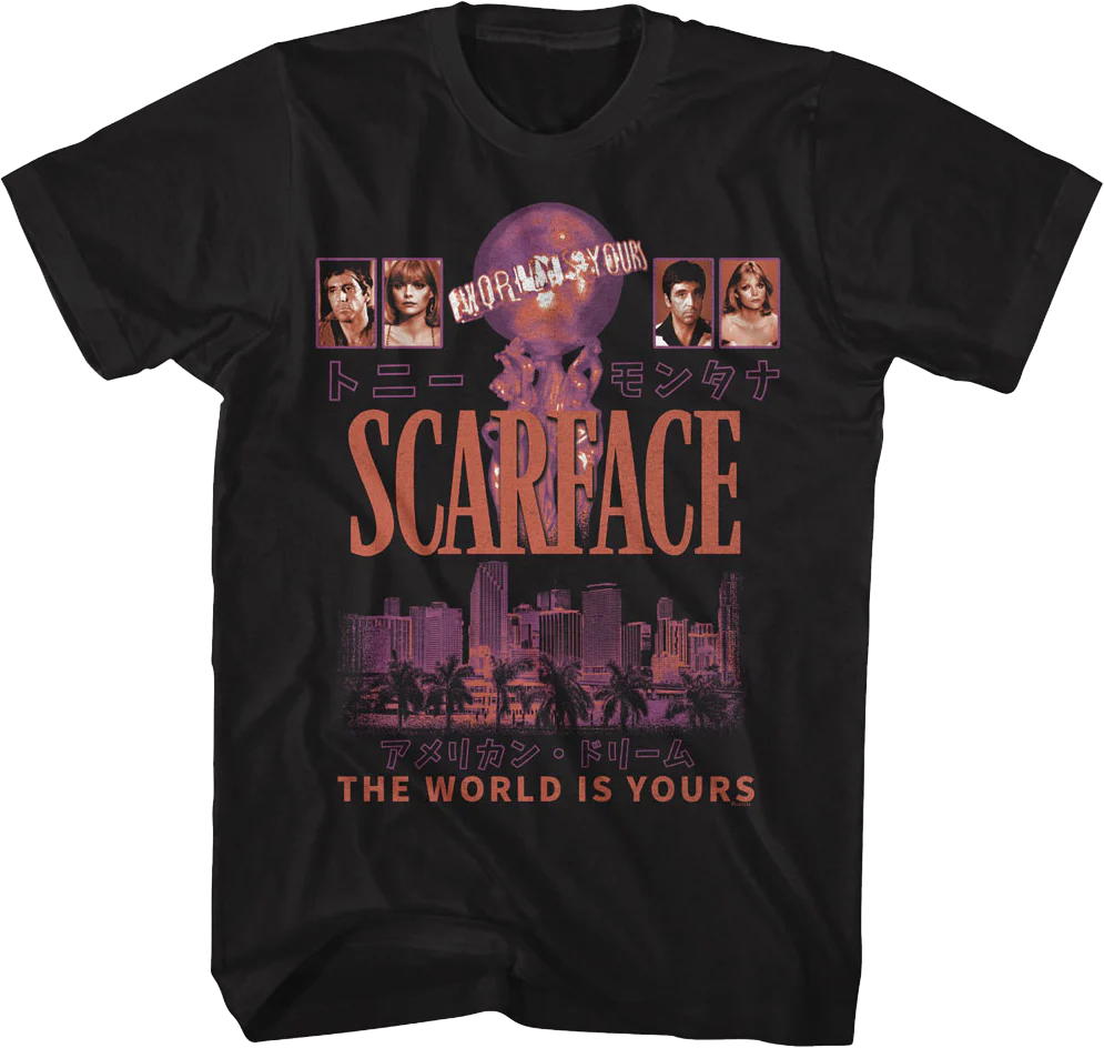 Tony Montana & Elvira Hancock The World Is Yours Scarface T-Shirt