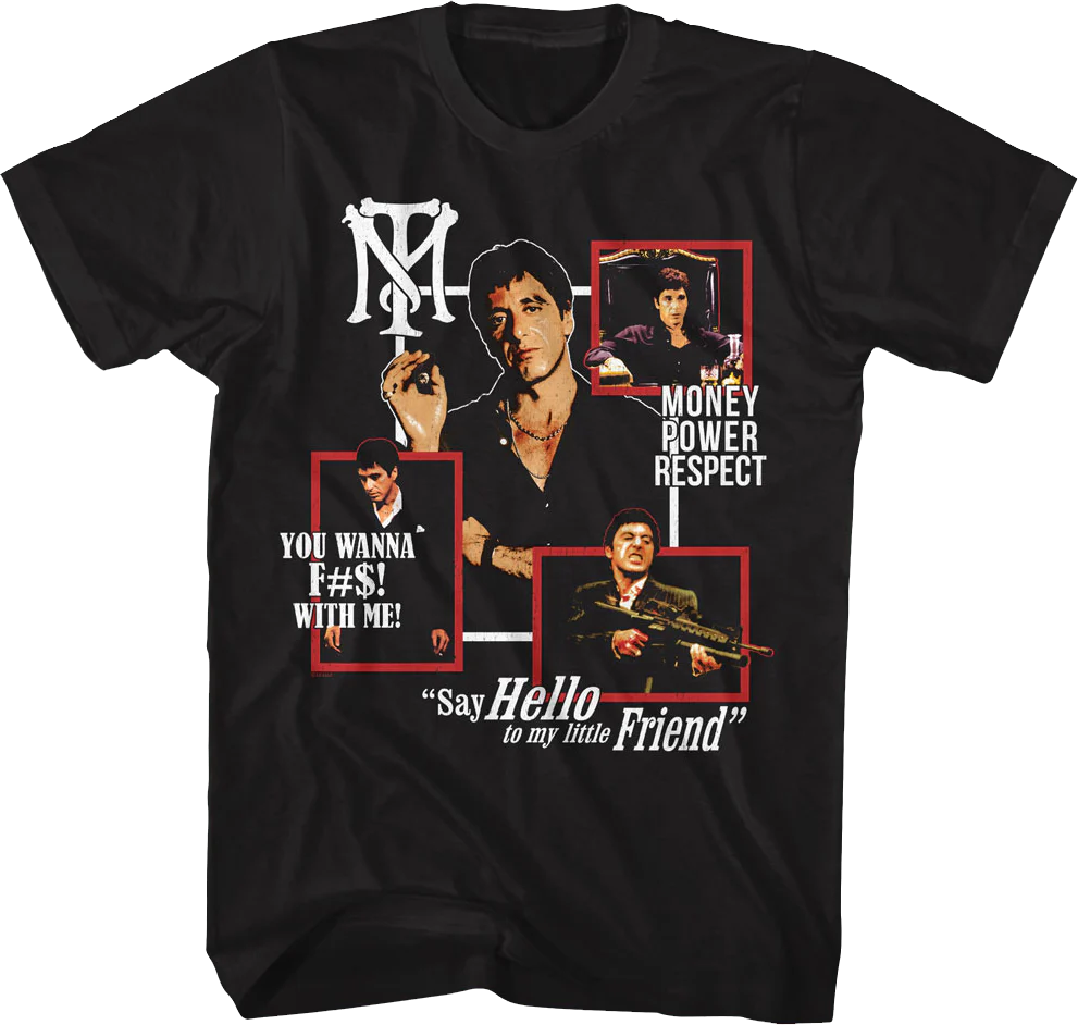 Tony Montana Quotes Collage Scarface T-Shirt