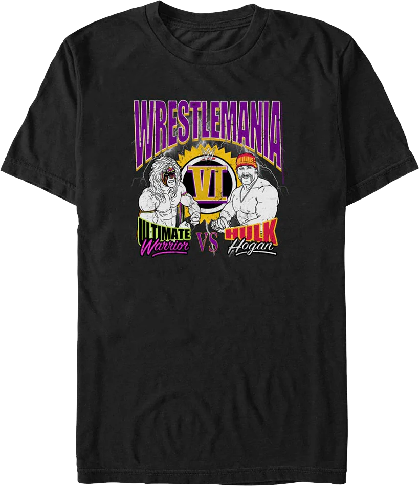 Ultimate Warrior vs Hulk Hogan WrestleMania VI T-Shirt